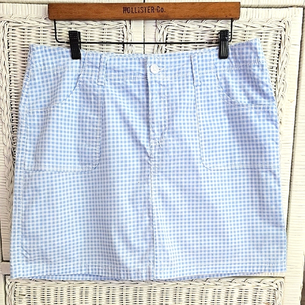 St. John's Bay Blue Checkered Skort With Pockets